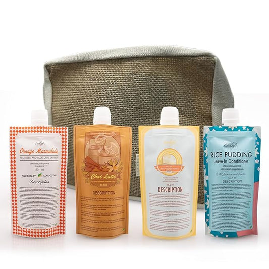 Ecoslay Curls-on-the-go Sample Set - Travel Size Curly Hair Products Set - TSA Approved Curly Hair Travel Size Products - Perfect Curly Hair Gift Set
