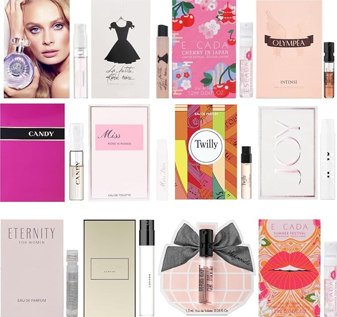 Women's Designer Fragrance Sampler Set - Luxury High End Perfume Vial Sample Most Popular (10 Random Samples)