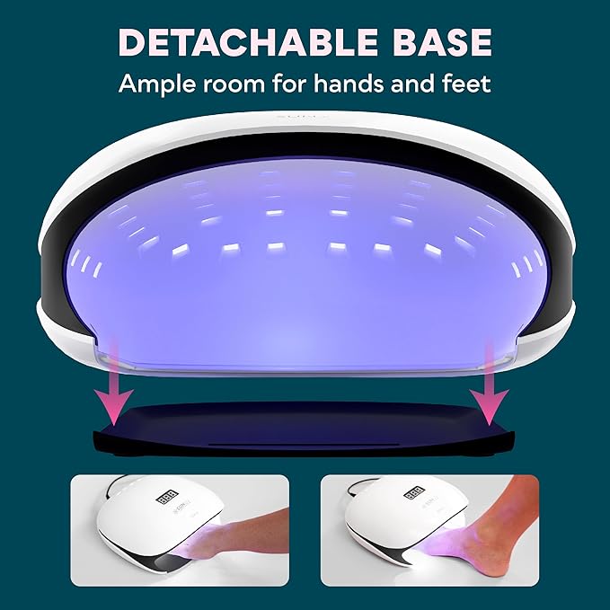 SUNUV 48W UV LED Nail Lamp, UV Light for Gel Polish with 4 Timer Settings, Nail Dryer with LCD Display Removable Base SUN4S Black