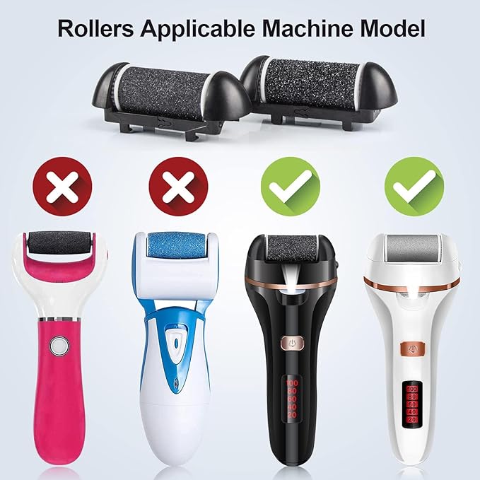 6 Pack Replacement Roller Refill Heads for Electric Callus Remover for Feet,Pedicure Kit Refill Rollers Extra 4 Regular Coarse & 2 Fine Coarse Electronic Foot File