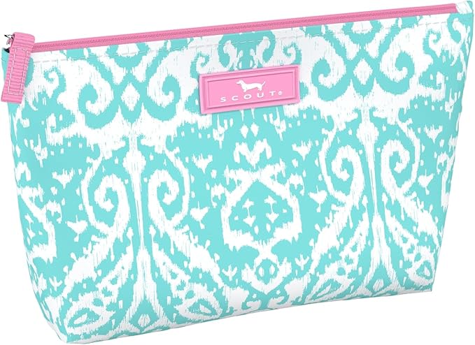 SCOUT Twiggy Makeup Bag, Slim Water-Resistant Pouch Zips Shut, Wipes Clean, Packs Easily