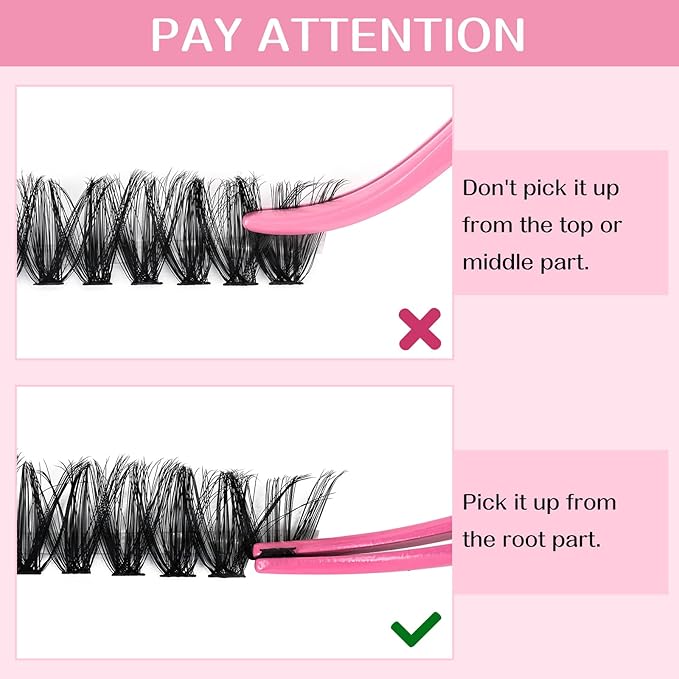 Individual Lashes 60D Mixed 0.05 Lash Clusters 14 Rows that Look Like Eyelash Extensions DIY Lash Extension Self Application At Home (60D-D-9-16mix)