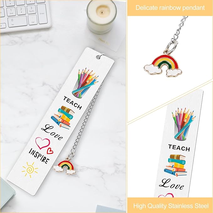 UAREHIBY 16 PCS Teacher Gifts in Bulk,Thank You Teacher Gifts With Makeup Bags,Teacher Appreciation Week Keychain,Bookmark Gifts for Teachers,Best Teacher Ever Pen Gifts,Christmas Gifts