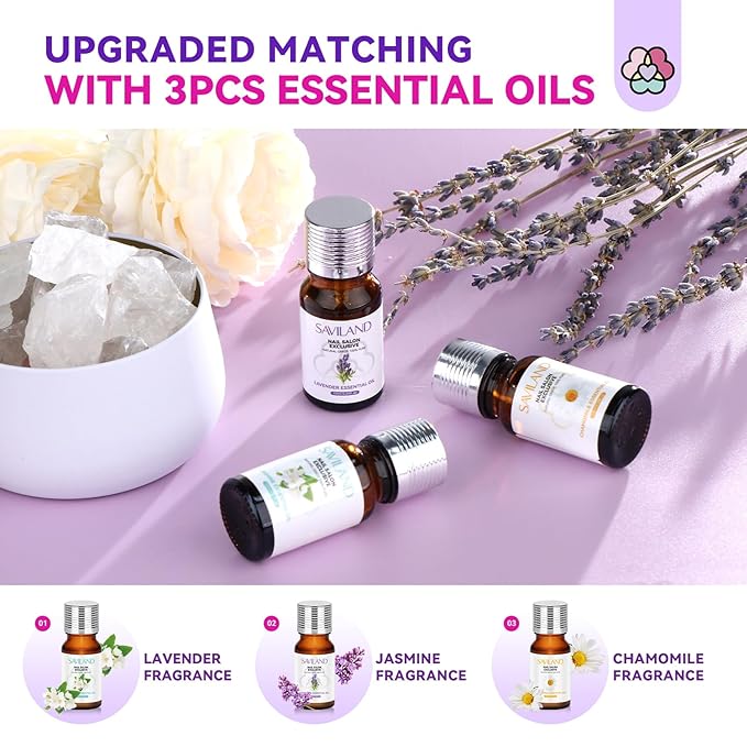 SAVILAND Acrylic Nail Kit with Drill & Essential Oil: Professional Acrylic Nails Kit for Beginners with Everything Nail Powder Set & Liquid Nail Primer Starter DIY Home Salon Art