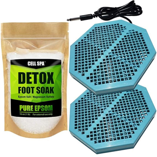2 Pack CS-900 Twice Powerful 6.5" x 5.5" Ion Detox Foot Bath Arrays Coil Stainless Steel Aqua Ionic Cleanse Array Compatible With Most 1/4" Plug Type Detox Machines (UNSCENTED)