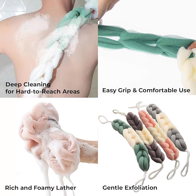 ABERA Folliculitis Shower Gel & BHA Back Acne Spray, High-Performance Body Wash, Wild Bitter Melon Extract, Perfect Duo + Gift Long Stretch Back Sponge