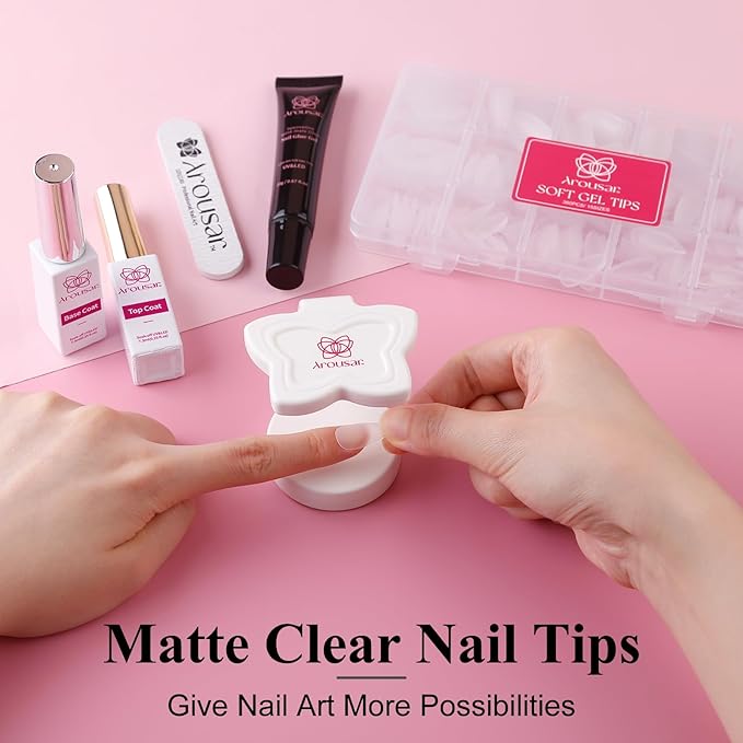 Almond Nail Tips, 360pcs Clear Acrylic Nail Extension Set in 15 Sizes, Matte Medium Almond Full Cover Press on False Nail Tips for DIY Nail Art, Spring Summer DIY Salon Gift