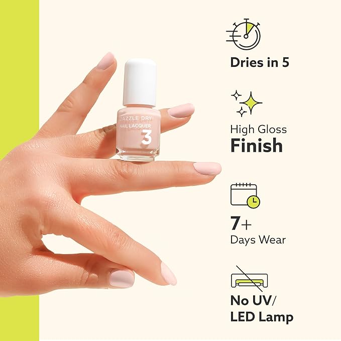 Dazzle Dry Mini Kit 4 Step System - Faith, a cool, pastel lavender with gray undertones. Full coverage cream. (5 Piece Kit / 5 Manicures)
