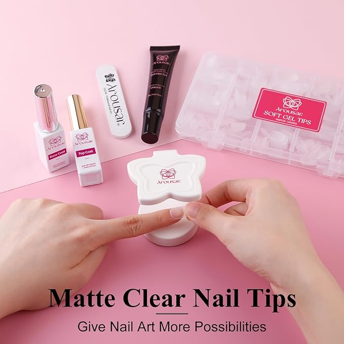 Short Coffin Nail Tips, 360pcs Clear Acrylic Nail Extension Set in 15 Sizes, Matte Short Coffin Full Cover Press on False Nail Tips for Nail Art, Spring Summer DIY Salon Gift