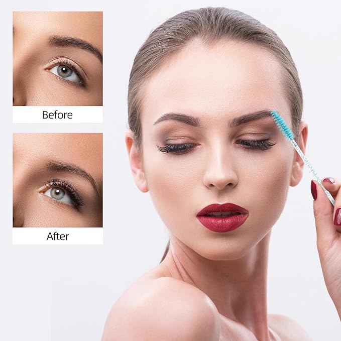 Tbestmax 1200 Disposable Mascara Wands Eyelash Brush Spoolies for Eyebrow Eye Lash Extension, Makeup Brushes Applicators Kits - Blue