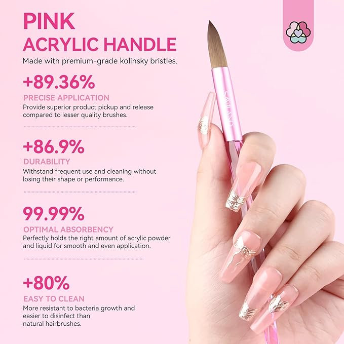 Saviland Acrylic Nail Kit with Nail Drill & 5pcs Acrylic Nail Brush Set