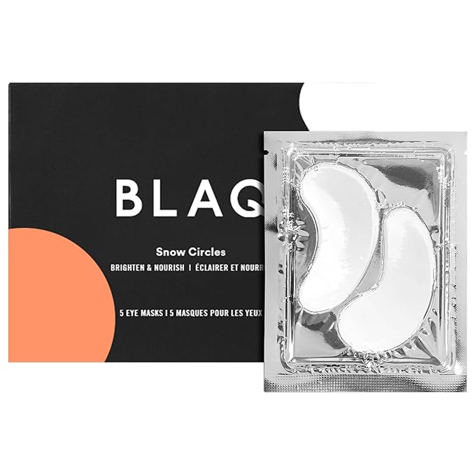 BLAQ Premium Under Eye Hydrating Patches for Dry Skin, Dark Circles and Puffiness. Snow Mushroom, Green Tea, Marine Algae, Vegan and Cruelty-Free, Snow Circles, 5-Pack