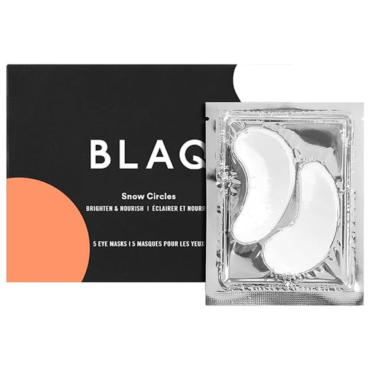 BLAQ Premium Under Eye Hydrating Patches for Dry Skin, Dark Circles and Puffiness. Snow Mushroom, Green Tea, Marine Algae, Vegan and Cruelty-Free, Snow Circles, 5-Pack