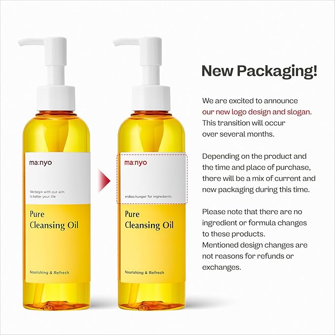 ma:nyo Pure Cleansing Oil Korean Facial Cleanser, Blackhead Melting, Daily Makeup Removal with Argan Oil, Korean Skin care 6.7 fl oz *(2 Pack)