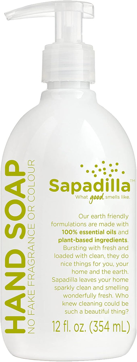 Sapadilla Liquid Hand Soap - Rosemary + Peppermint - Made with 100% Pure Essential Oil Blends, Cleansing & Moisturizing, Aromatic & Fragrant Hand Soap, Plant Based, Biodegradable, 12 Ounce (Pack of 1)