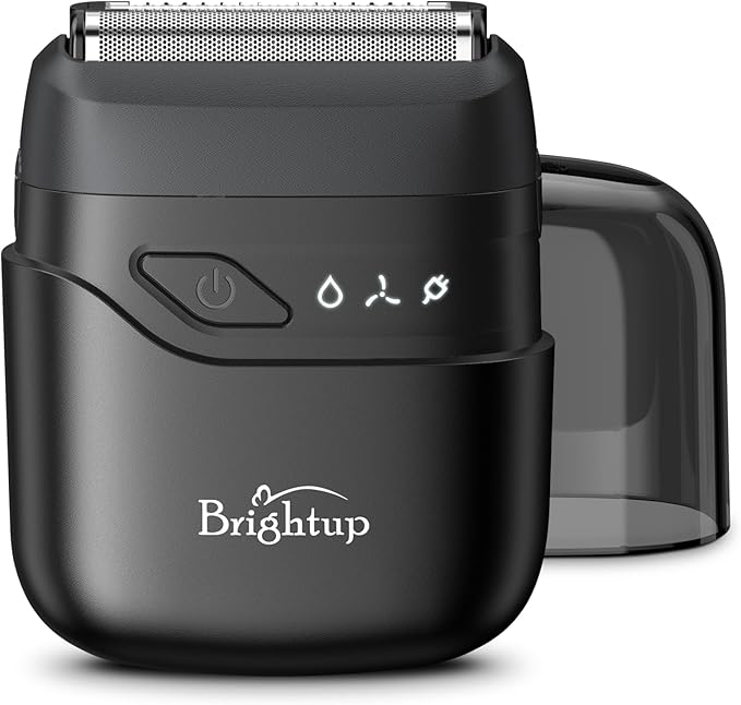 Brightup Electric Foil Shavers for Men, Mini Electric Razor for Shaving Face, Compact Travel Shaver with Floating Blades, Waterproof Wet/Dry Razor USB C Rechargeable