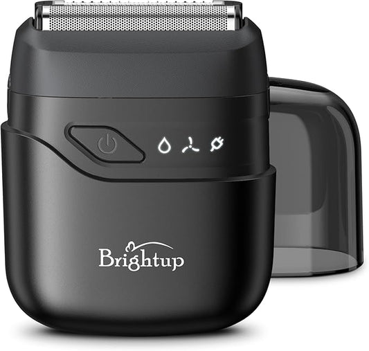 Brightup Electric Foil Shavers for Men, Mini Electric Razor for Shaving Face, Compact Travel Shaver with Floating Blades, Waterproof Wet/Dry Razor USB C Rechargeable