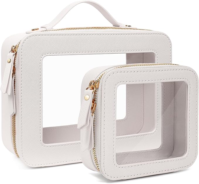 Clear Makeup Bag, Small Makeup Bag TSA Approved Toiletry Bag Cosmetic Travel Bag Cute Makeup Bag Organizer Makeup Case Pouch Car Essentials for Women Men