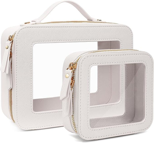 Clear Makeup Bag, Small Makeup Bag TSA Approved Toiletry Bag Cosmetic Travel Bag Cute Makeup Bag Organizer Makeup Case Pouch Car Essentials for Women Men