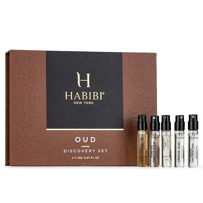 H HABIBI Men's Perfume & Oud Perfume Sample Sets - Cologne for Men, Men's Cologne Sampler,10 Mini Sprays (2 mL Each), Made in USA