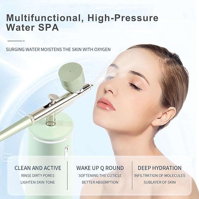 Nano Facial Steamer - Rechargeable & Portable High Pressure Face Oxygen Sprayer Machine, 0.3mm Nozzle Micro Mist Skin Hydrator, Essential Water Infusion Facial Spa Treatment, White