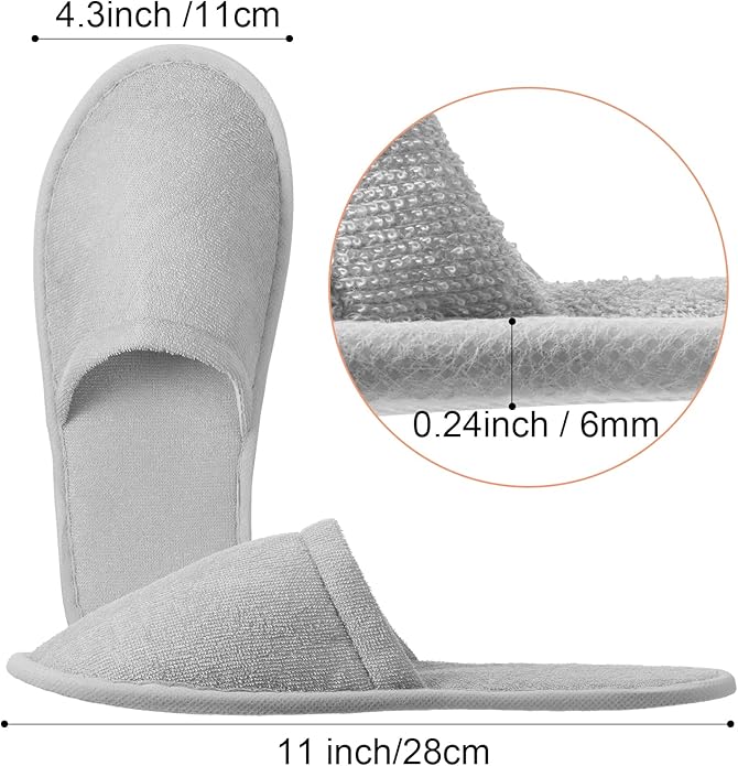 Geyoga 12 Pair Disposable House Slippers for Guests Non Slip Disposable Slippers for Spa Travel Hotel Shoeless Home Bride Bathroom Bedroom