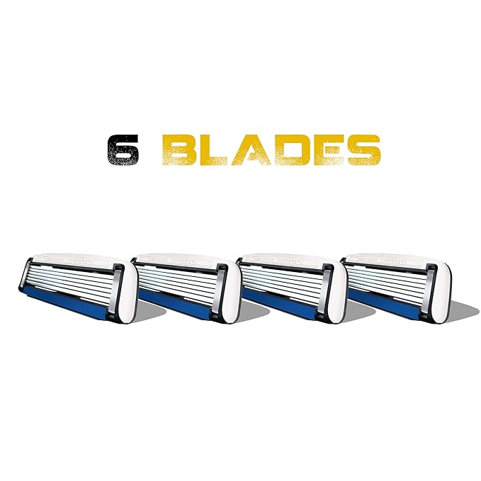 HeadBlade Men's HB6 Refill Shaving Razor Blades - 6 Stainless Steel Blades for No Tugging or Pulling, Shave Less, Works for Face, Body, and Scalp (12 Blades) 3 Pack