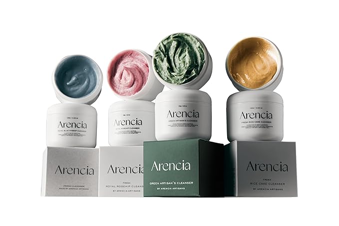 Korean Rice Mochi Face Cleanser Best Set [Fresh Green + Rosehip + Blue Hyssop + Calendula] - Deep Pore Cleansing, Acne Face Wash, Blackhead Remover for Sensitive & All Skin Types