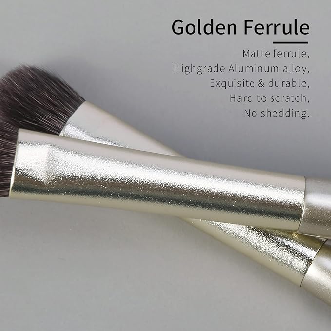 Natural Goat Hair Eye Shadow Brush by ENZO KEN, Large Smudge Eyeshadow Brush, Shader Eye Shadow Brush, Eye Shader Brush, Single Eyeshadow Brush, Eye Brushes, Eyeshadow Blending Brush. (Gold, E203L)