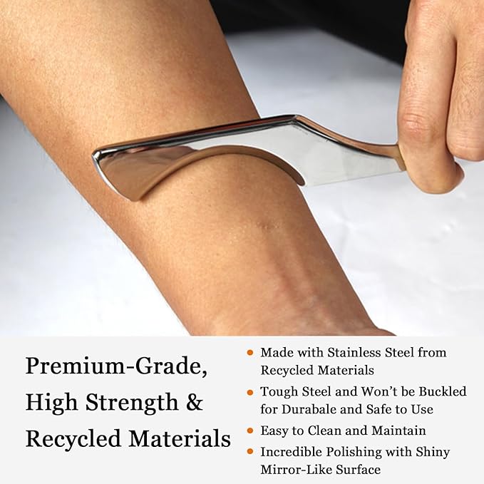 Scar Tissue Muscle Scraper Tool Plantar Fasciitis Scar Tissue Scraper Physical Therapy IASTM Body Massage Gift Set with 5 Pieces