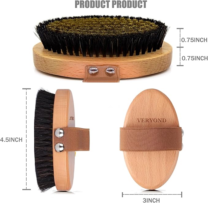 Copper Dry Brushing Body Brush with Ion Charged Bristles Dry Brush, Exfoliating Body Brushs,Reduce Stress