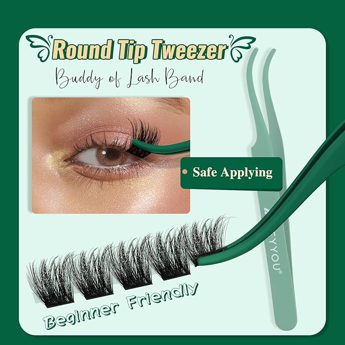 Lash Extension Kit 144pcs Thick Super Soft Lash Clusters,10-18mm D Curl Individual Lashes Kit with Bond and Seal Applicator and Brush Remover Easy to DIY at Home（PC03Kit-D-10-18MIX）