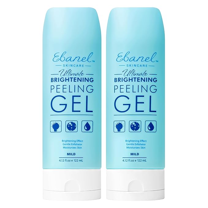 Ebanel Exfoliating Face Scrub Peeling Gel 2 Pack, Brightening Moisturizing Cleanser, Dead Skin Remover for Face, Exfoliating Facial Wash with Centella, Hyaluronic Acid, Vitamin C & E