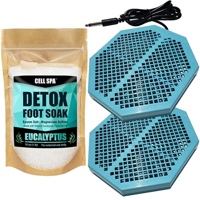 2 Pack CS-900 Twice Powerful 6.5" x 5.5" Ion Detox Foot Bath Arrays Coil Stainless Steel Aqua Ionic Cleanse Array Compatible With Most 1/4" Plug Type Detox Machines (EUCALYPTUS)