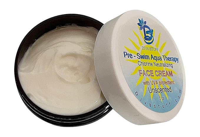 Diva Stuff Pre-Swim, For The Face Aqua, Therapy Chlorine Neutralizing Body Lotion, Protects Skin From Chlorine and Salt Water, Gentle Formula