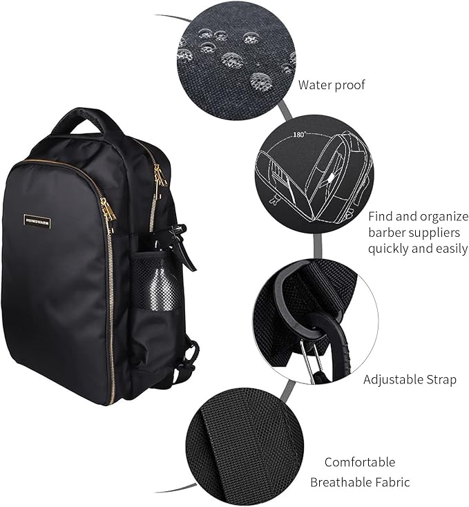 Barber Supplies Bag Backpack for Barber,With 1PCS Barber Cape&Barber Brush,Large Capacity,Pure Copper Zipper,Water Proof,Barber Accessories of Professional Barber Tools Backpack.