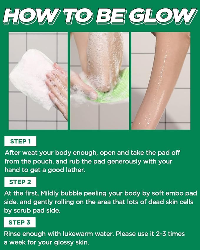 Mom’s Bath Recipe Body Peeling Pad Original, All in One Bubble Body Wash & Scrub Gloves with Honey & Yogurt, Exfoliating Mitts for Dead Skin Cells, Skin Retexturizing Pads, 8 Sheets