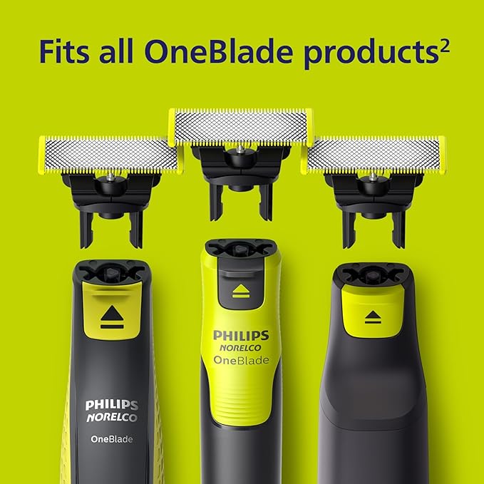 Philips Norelco OneBlade 360 Replacement Blades, for OneBlade Electric Shaver and Trimmer, Durable Stainless Steel, Trim, Edge and Shave, 2 pack, QP420/80
