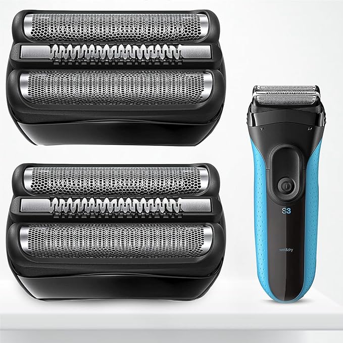 21B-Series 3 Replacement Heads Compatible with Braun Series 3 Electric Shaver for Braun S3 Foil Shaver fit for Electeic Razor 5409,3040s,300s,310s,320s,3050cc,3090cc,3010s,3030s