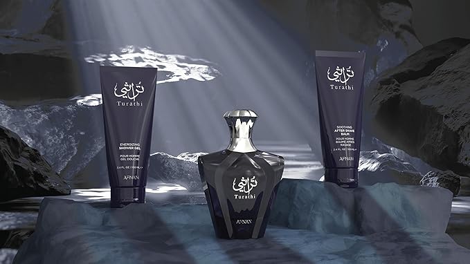 Afnan Turathi Homme Blue Gift Set – Eau De Parfum + Shower Gel + After Shave – Luxurious Perfume Gift Set For Men