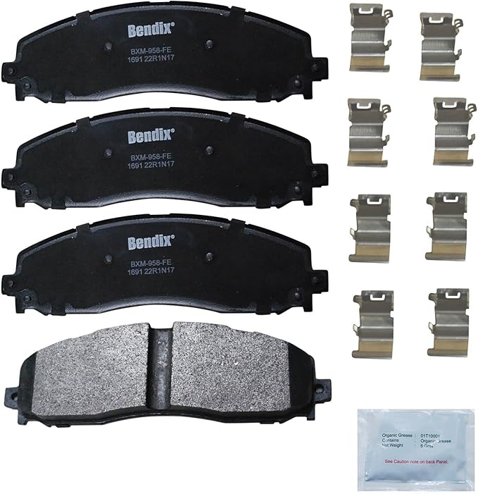 Bendix Priority1 CFM1691 Semi-Metallic Rear Brake Pads for select models of Ford Super Duty F-250 (2013-2022, 2024), F-350 (2013-2016), F-450 (2013-2015)