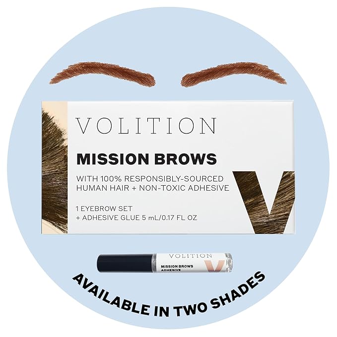 Volition Beauty Mission Brows - Eyebrow Replacement/Eyebrow Wig | Realistic, Long-lasting, Mink-free | Light Brown
