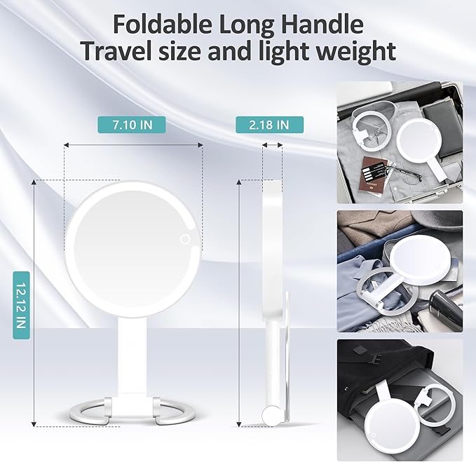 B Beauty Planet 20X Magnifying Mirror with Light, Lighted Makeup Mirror with 20X/1X Magnification, 3 Color Light and Adjustable Brightness, 3-in-1 Multifunctional Makeup Mirror with Lights 2000mAh