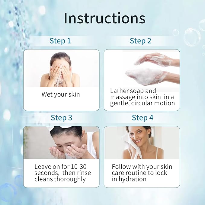 4 PC- ONIYEA Sea Salt Handmade Bar Soap 3.5 Oz Each, Natural Goat's Milk, All Skin Types, Exfoliating Acne Deeply Clean Problem Skin, Body/Face/Hand Wash Skincare, Women Men Birthday Mother Valentine