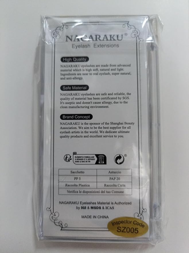 NAGARAKU Eyelash Extensions 0.05mm D curl 7-15mm Mix Tray Individual Lashes Classic Matte Black Faux Mink 16 Rows Professional Beauty Salon Supplies