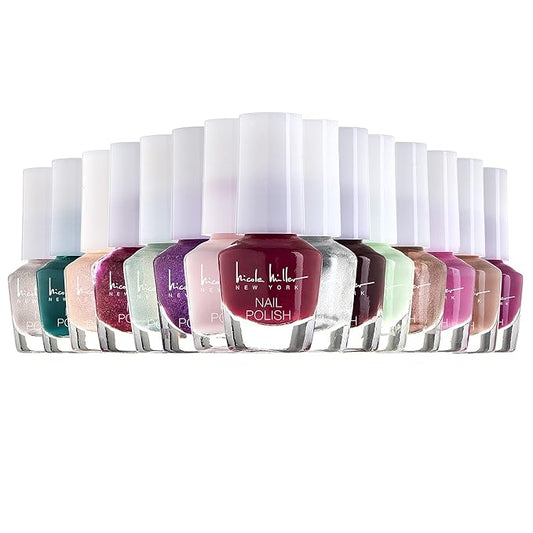 Nicole Miller Mini Nail Polish Set – Glossy, Vibrant Colors for Fingernails & Toenails, Floral Collection