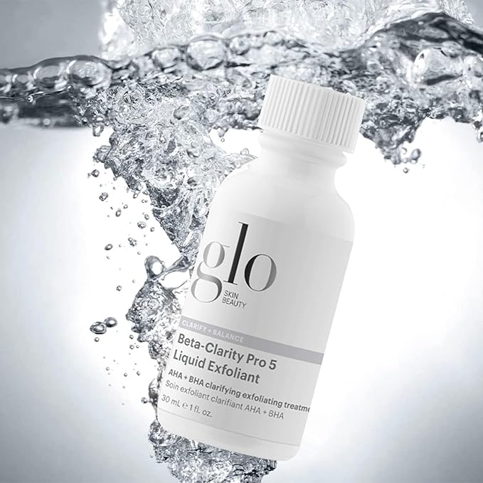 Glo Skin Beauty Beta-Clarity Pro 5 Liquid Exfoliant, Travel Size - AHA + BHA Clarifying and Balancing Chemical Exfoliant Treatment