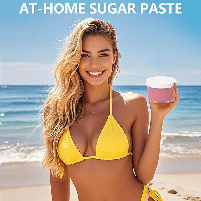 300g/10.6oz Rose Sugar Wax: Hair Removal Sugaring Paste for Bikini Brazilian Sensitive Skin - Wax Beads Alternative For Women & Men