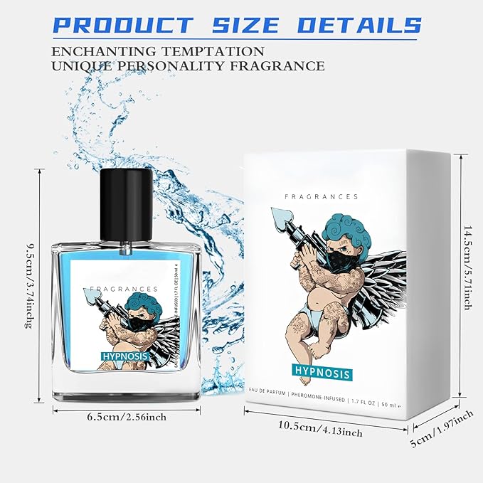 Pheromone Cologne for Men, Hypnosis 2.0 Cologne for Men, Natural Herbal Formula-Long Lasting Scent, Enhance Attraction, Pheromone Perfume, Men's Fragrances, Gift for Father, Boy Friend and Husband