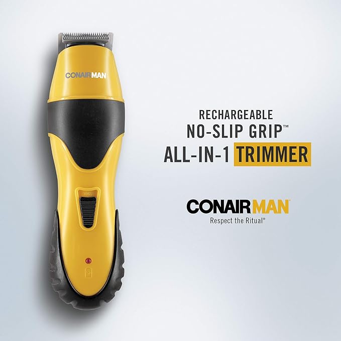 ConairMAN All-in-One Beard Trimmer for Men for Face, Nose and Ear Hair Trimmer,6 piece Men's Grooming Kit, Cordless/Rechargeable